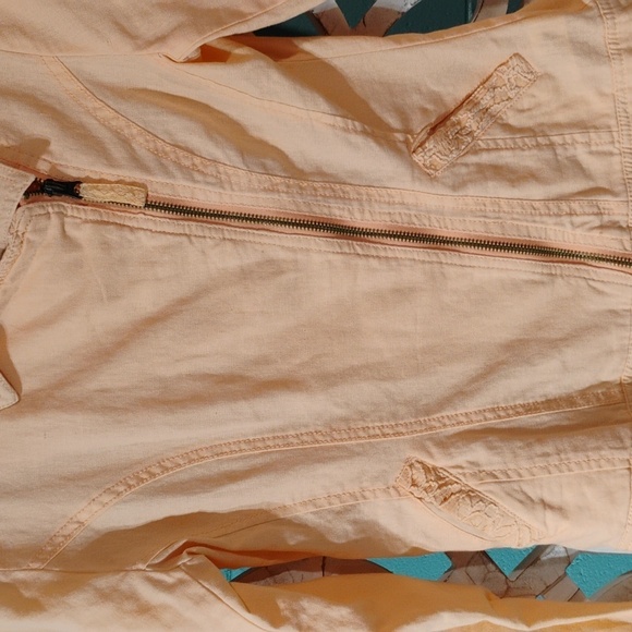 Maurices Light Peach Jean Jacket W Asymmetrical Zipper - Picture 3 of 3